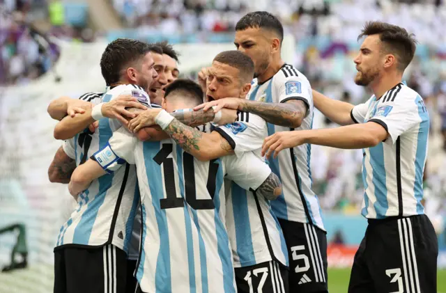 Lionel Messi and Argentina celebrate