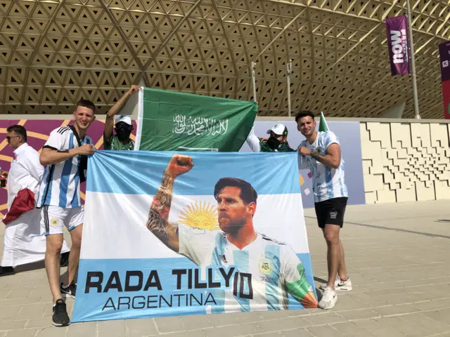 Argentina and Saudi Arabia fans