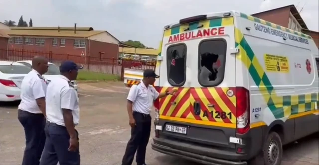 Damaged ambulance