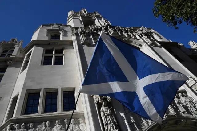 Scottish flag flying