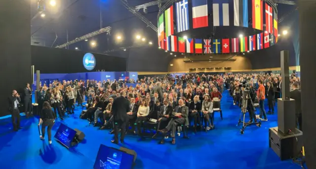 People waiting for the Esa news conference in Paris to begin