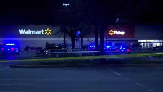 Walmart store with police tape