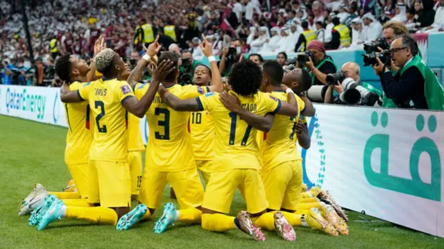 Ecuador players celebrate