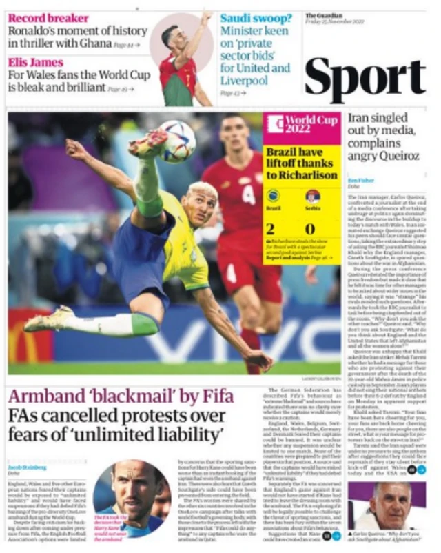 Guardian sports section