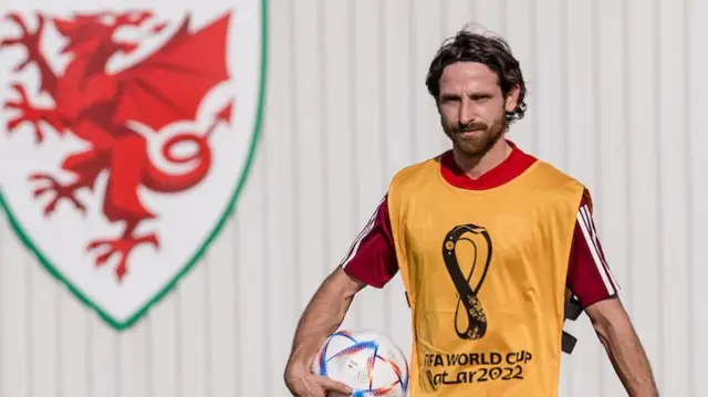 Joe Allen in Wales training