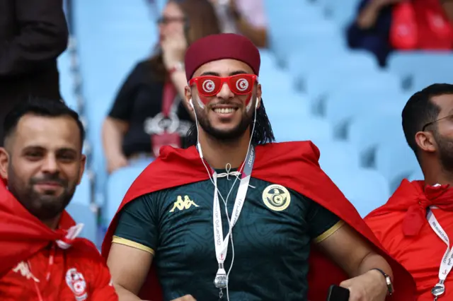 Tunisia fan ahead of match v Australia at 2022 FIFA World Cup in Qatar