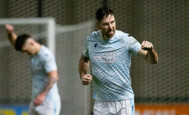 Open Goal Broomhill's Kirk Broadfoot celebrates