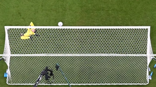 Poland's goalmouth from overhead