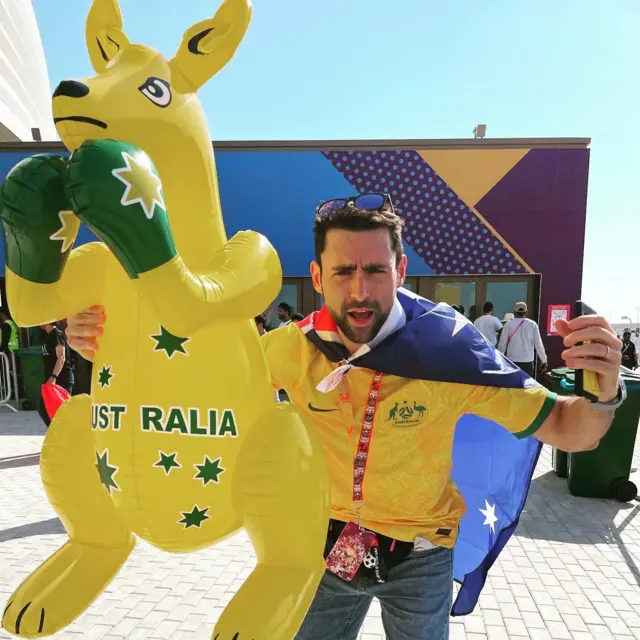 Australia fan before FIFA World Cup match v Tunisia