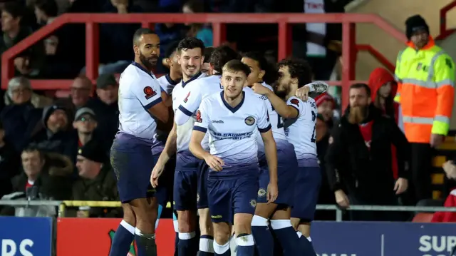 Farnborough players celebrate