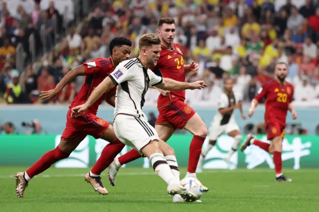 Niclas Fullkrug equalises for Germany against Spain