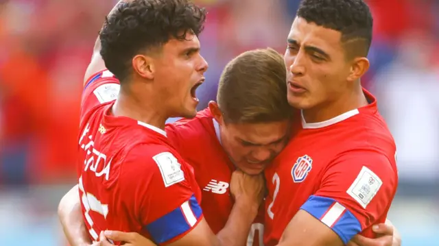 Costa Rica players at full-time