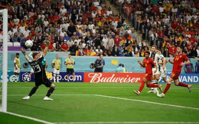 Niclas Fullkrig equalises for Germany against Spain