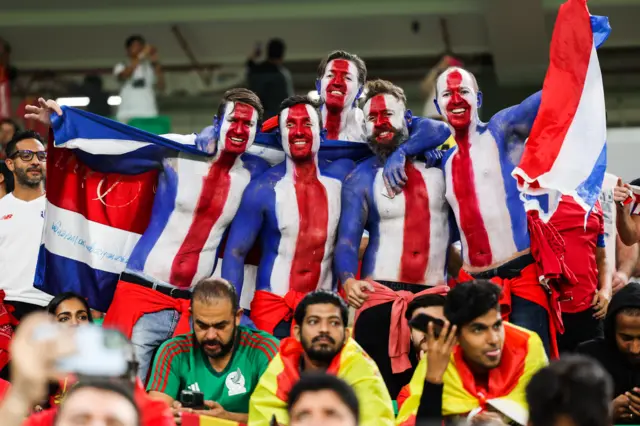 Costa Rica fans during World Cup match against Spain in Qatar