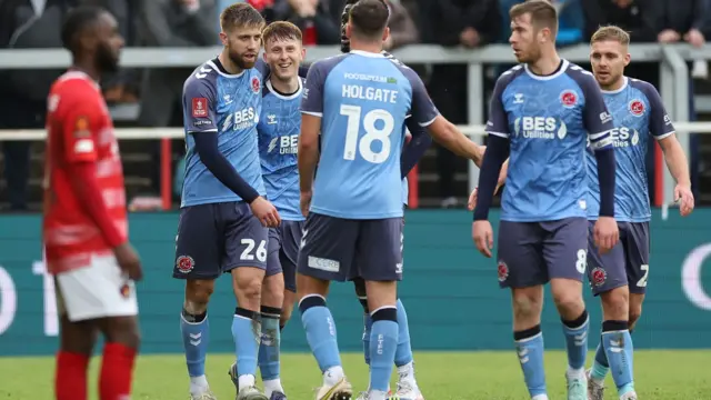 Fleetwood celebrate Ged Garner's goal