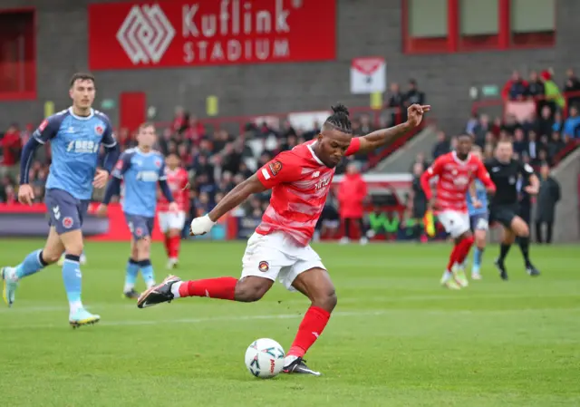 Dominic Poleon goes close for Ebbsfleet