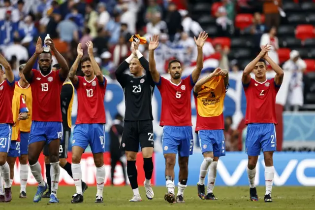 Costa Rica players at full-time