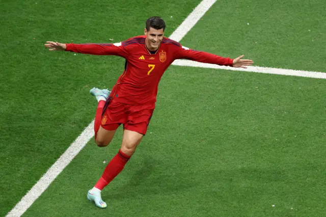 Alvaro Morata celebrates