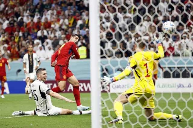 Alvaro Morata gives Spain the lead against Germany