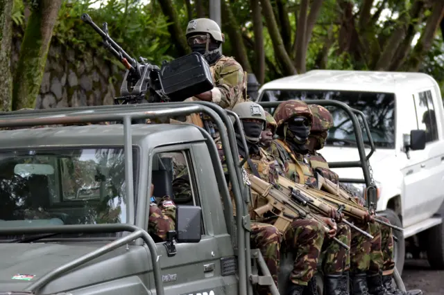 Military troops sent by Kenya to the eastern Democratic Republic of the Congo (KDC) to prevent ongoing clashes between Congolese army and M23 rebels, arrives in Goma