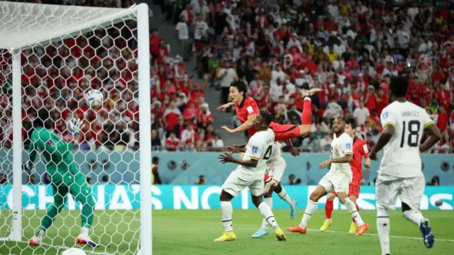 Guesung Cho of Korea Republic scores their team's second goal