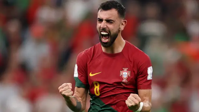 Bruno Fernandes celebrates