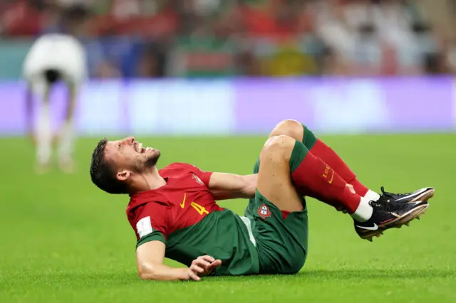 Portugal's Ruben Dias in FIFA World Cup match v Uruguay