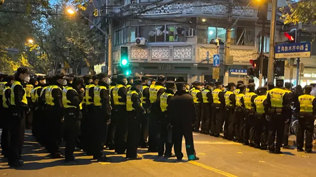 Shanghai's Wulumuqi Street, named after the city in Xingjang where the fire broke out and the site of protests,