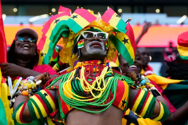 Ghana fans ahead of their FIFA World Cup match v South Korea in Qatar