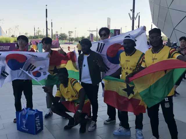 Ghana and South Korea fans