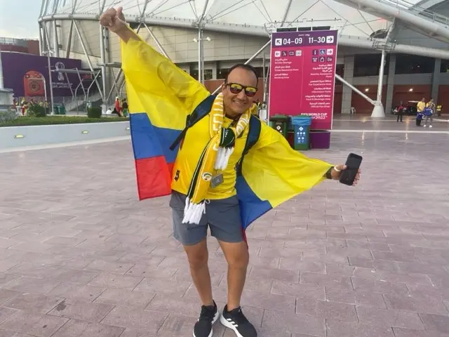 Ecuador fan outside the stadium