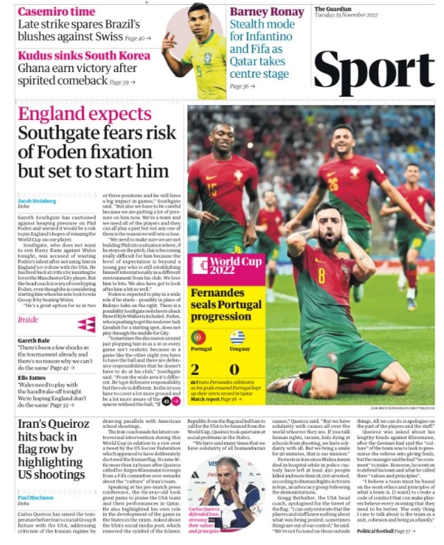 Guardian back page