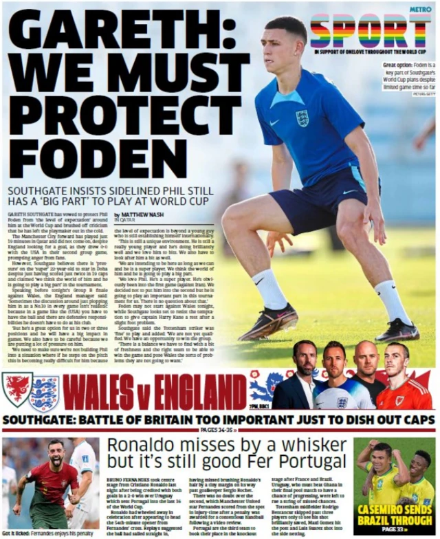 Metro back page