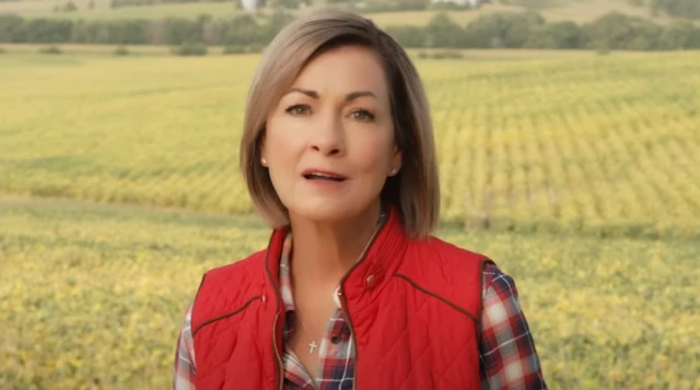 A screengrab of the campaign ad for Iowa Governor Kim Reynolds