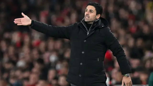 Mikel Arteta during the Arsenal game.