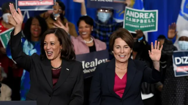 Vice President Kamala Harris appeared at a rally in Boston, Massachusetts alongside Maura Healey, the Democratic candidate for Governor in the state.