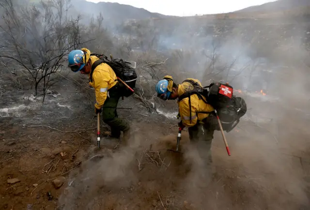 Firefighters pictured in California's San Bernardino National Forest in September.