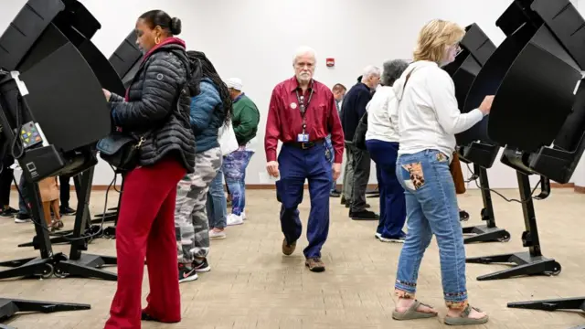 Residents cast their ballots for the midterm election during early voting hours, in Columbus, Ohio