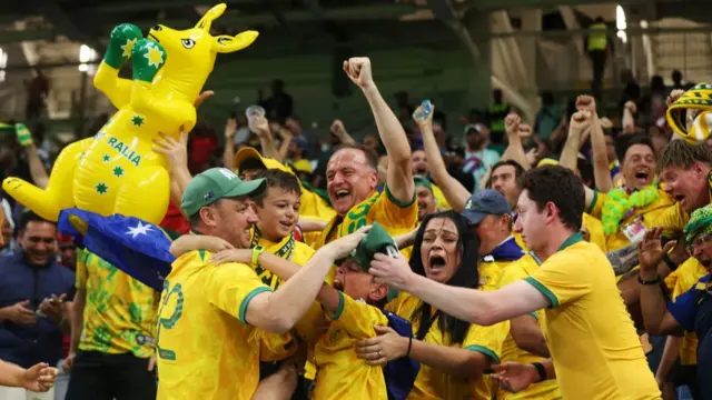 Australia fans celebrate