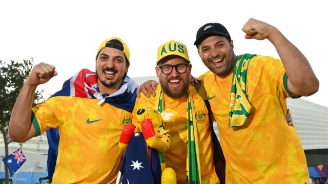 Australia fans before their match against Denmark