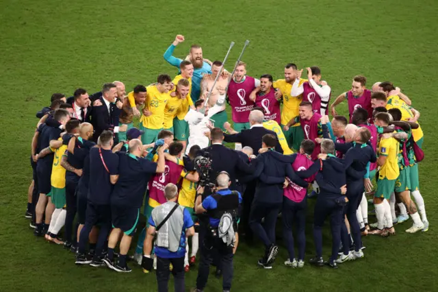 Australia's players celebrate