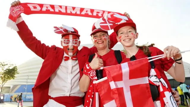 Denmark fans before their match against Australia