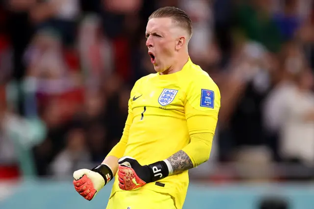 Jordan Pickford celebrates