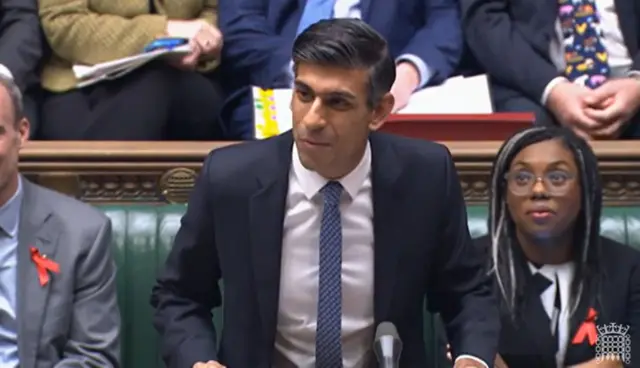 Prime Minister Rishi Sunak speaks during Prime Minister's Questions