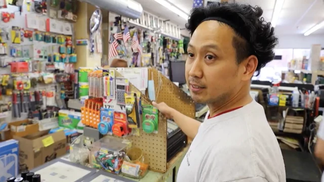 Photo of Glen Monterey in the hardware store he and his father run