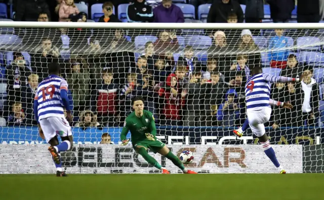 Lucas Joao scores a penalty for Reading