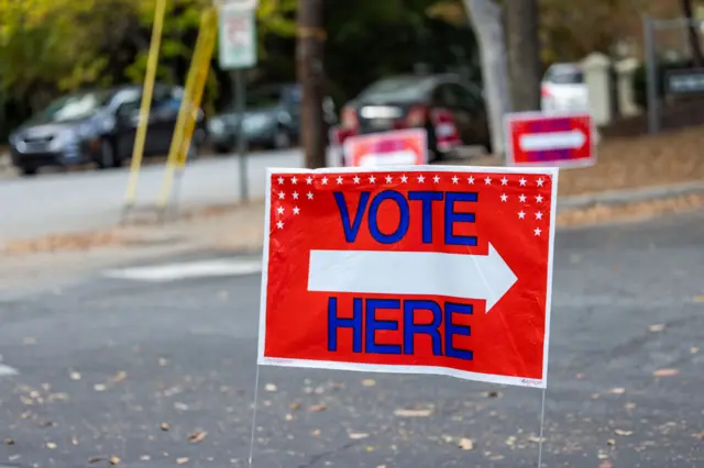 A voting sign in Atlanta, Georgia