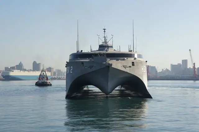 A naval vessel in Durban harbour.