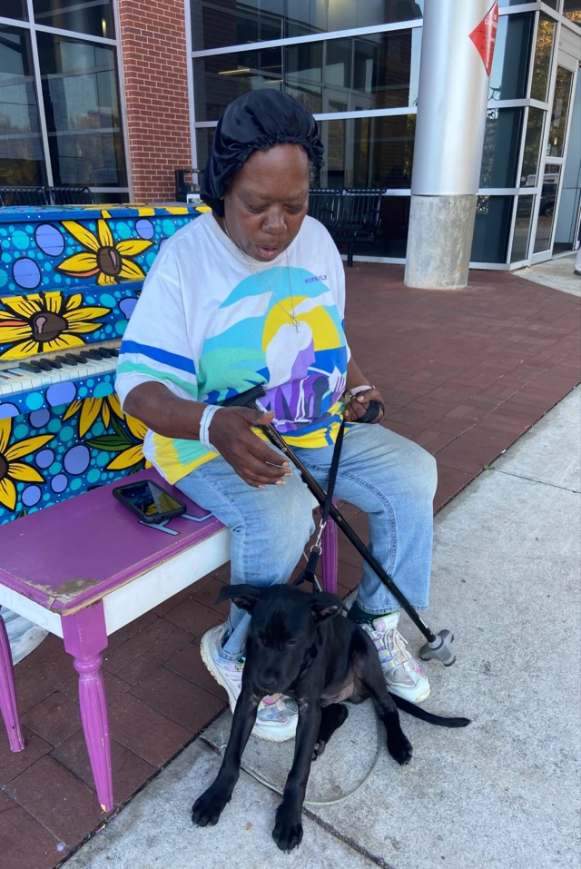 Latasha Paschal with her dog