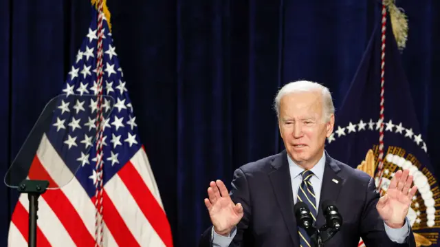 US President Joe Biden speaks at Jones Elementary School in Joliet, Illinois, USA, 05 November 2022.